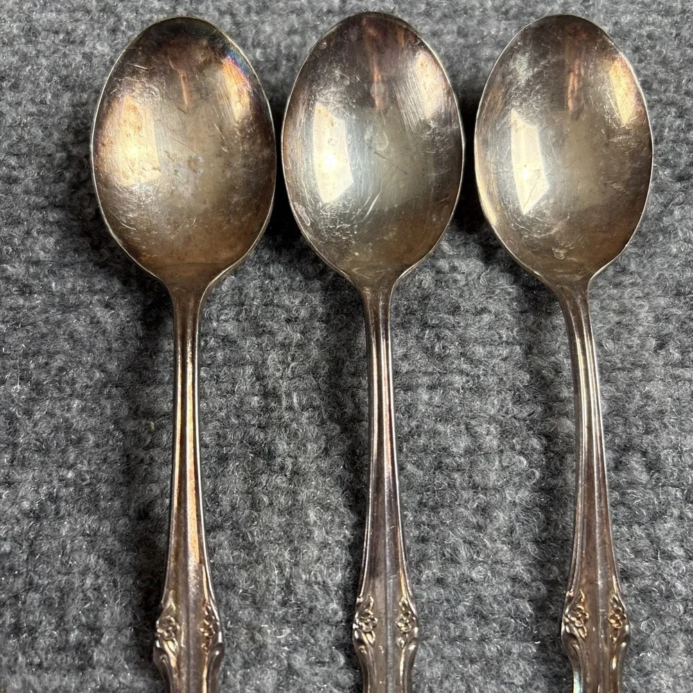 Rogers Bros Southern Splendor Silverplate Place Oval Soup Spoons Set of 3 6.75